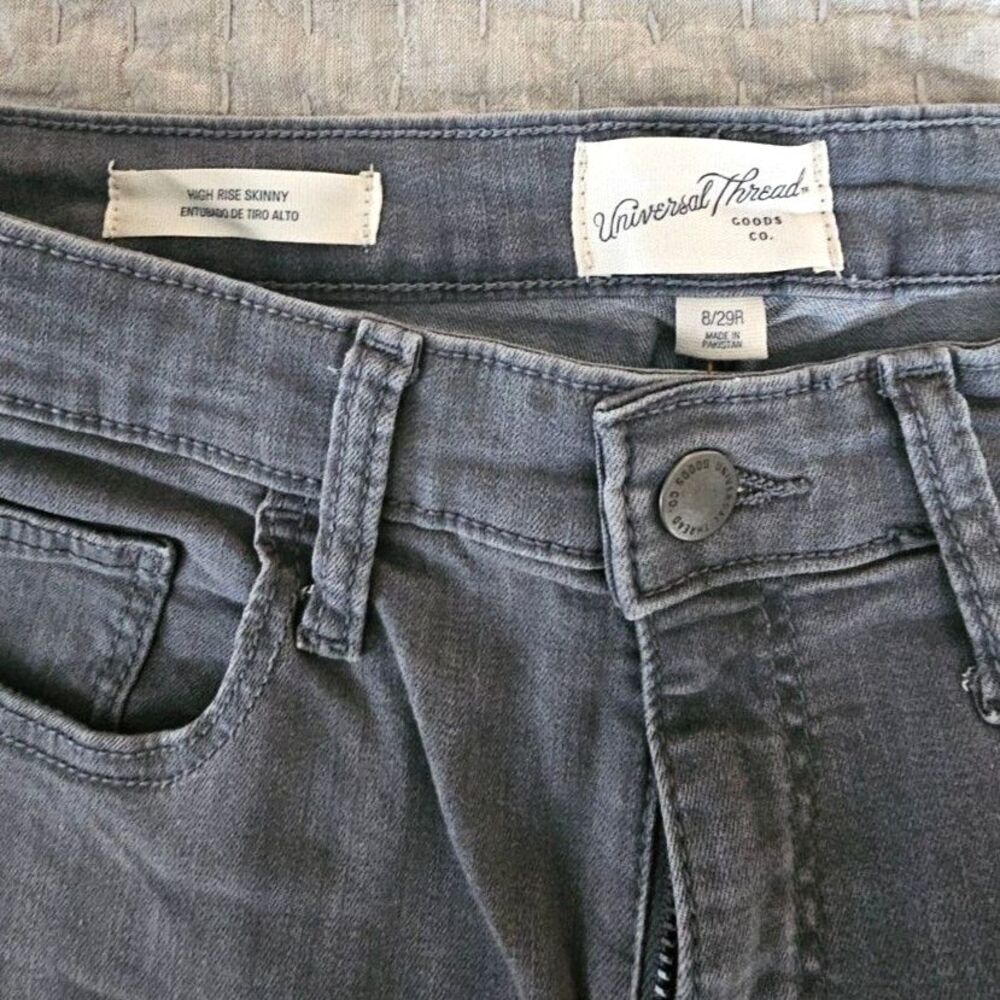 Women's Gray Universal Thread High Rise Skinny Jeans Size 8 - Picture 2 of 6